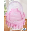 Exklusiv Babykorg på hjul Glamour pink-vit