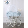 Exklusiv Gammaldags Babykorg Jasmine - White - blå with lace