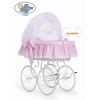 Exklusiv Gammaldags Babykorg med Bäddset Christine - White - rosa