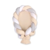 Fläta Babynest & Spjälskydd Fläta 2 i 1 - vit-grå-beige