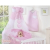 Himmel till babysäng Chiffon Hjärtan Vita Prickar på rosa