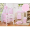 Himmel till spjälsäng Chiffon Hjärtan rosa ränder