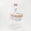 Komplett bäddset för babykorg med sänghimmel i beige