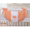 Leksaker väska babysäng hjärtan orange