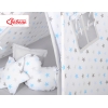 MEGA Tipitält uppsättning: Tipi tält Lekmatta Kuddar med dekorfjädrar Stjärnor blue-grey/grå