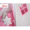 MEGA Tipitält uppsättning: Tipi tält Lekmatta Kuddar och dekorfjädrar- Grey checkered-rosa