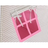 MEGA Tipitält uppsättning: Tipi tält Lekmatta Kuddar och dekorfjädrar- Grey checkered-rosa