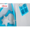 MEGA Tipitält uppsättning: Tipi tält Lekmatta Kuddar och dekorfjädrar- Grey checkered-turquoise