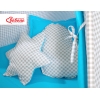 MEGA Tipitält uppsättning: Tipi tält Lekmatta Kuddar och dekorfjädrar- Grey checkered-turquoise