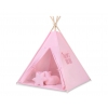 MEGA Tipitält uppsättning: Tipi tält Lekmatta Kuddar och dekorfjädrar- rosa