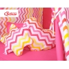 MEGA Tipitält uppsättning:Tipi tält Lekmatta Kuddar - Chevron pink-yellow