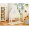 Spjälsäng bedside Sidosäng med madrass med sängkläder Little Prince/Princess cream