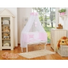 Spjälsäng bedside Sidosäng med madrass med sängkläder Little Prince/Princess rosa