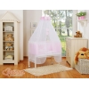Spjälsäng bedside Sidosäng med madrass med sängkläder Little Prince/Princess rosa