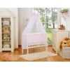 Spjälsäng bedside Sidosäng med madrass med sängkläder Little Prince/Princess rosa