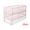 Spjälsäng 120x60cm med krona no. 5006-01- powder rosa med lådor STANDARD
