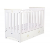 Spjälsäng 120x60cm vit/cream med lådor MAXI
