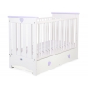 Spjälsäng 120x60cm vit/lilac med lådor MAXI