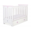 Spjälsäng 120x60cm vit/pink med lådor MAXI