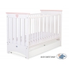 Spjälsäng 120x60cm vit/powder rosa med lådor STANDARD