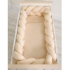 Spjälsängsskydd Fläta XXL- 360 cm beige