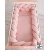 Spjälsängsskydd Fläta XXL- 360 cm pastel rosa