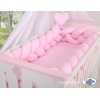 Spjälsängsskydd Fläta rosa 360 cm