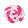 Spjälsängsskydd Fläta XXL- 360 cm vit-fuchsia-rosa
