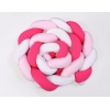 Spjälsängsskydd Fläta XXL- 360 cm vit-fuchsia-rosa