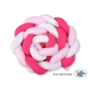 Spjälsängsskydd Fläta XXL- 360 cm vit-fuchsia-rosa