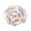 Spjälsängsskydd Fläta XXL- 360 cm vit-grå-beige