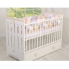 Spjälsängsskydd Fläta XXL- 360 cm vit-grå-beige