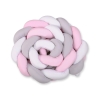Spjälsängsskydd Fläta XXL- 360 cm vit-grå-rosa