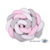 Spjälsängsskydd Fläta XXL- 360 cm vit-grå-rosa