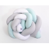 Spjälsängsskydd Knot Fläta White Gray mynta