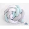 Spjälsängsskydd Knot Fläta White Gray mynta