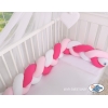 Spjälsängsskydd Knot White Fuchsia Pink