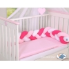 Spjälsängsskydd Knot White Fuchsia Pink