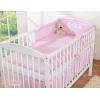 Spjälskydd till babysäng 120x60 och 140x70 hjärtan Vita Prickar på rosa