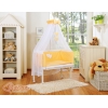 startpaket: Bedside cot + madrass+ sängkläder- hjärtan peach