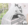 Stor myggnät till babysäng Chiffon hjärtan Antracit
