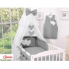 Stor myggnät till babysäng Chiffon hjärtan Antracit