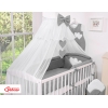 Stor myggnät till babysäng Chiffon hjärtan Antracit