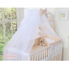 Stor myggnät till babysäng Chiffon hjärtan Vita Prickar på beige
