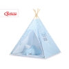 Teepee tentoch dekorfjädrar- Chevron blå