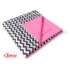 Tipi Lektält med lekmatta - Chevron Svart/rosa