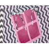 Tipi Lektält med lekmatta - Chevron Svart/rosa
