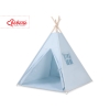 Tipi Lektält med lekmatta med dekorfjädrar blå