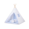 Tipi Lektält med lekmatta med dekorfjädrar Black stjärnor/blå