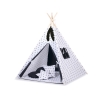 Tipi Lektält med lekmatta med dekorfjädrar Black stjärnor/black